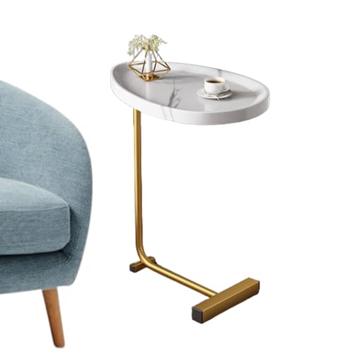 Mesa de diseño moderno con estructura de metal rígida y acabado rústico esbelto
