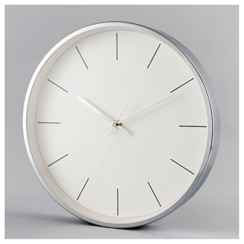 Horloge murale ronde pour chambre à coucher moderne et silencieuse