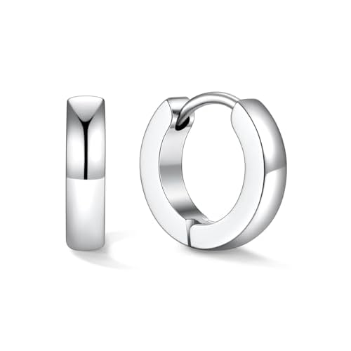 U7 Huggie Earrings, Small Hoop Earrings for Women, Hypoallergenic Stainless Steel Silver/Gold/Black Cartilage Earrings for Christmas Gift (7/8/9/10/12