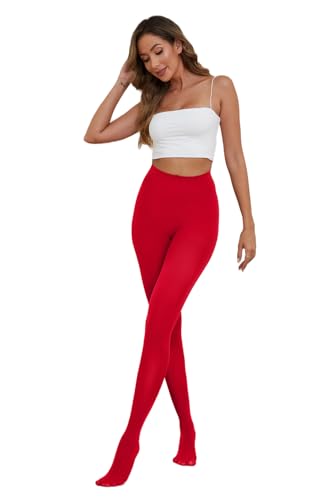 Image of Tights For Women 80D Soft Semi Opaque Solid Color High Waist Tights Stretchy Pantyhose For Women