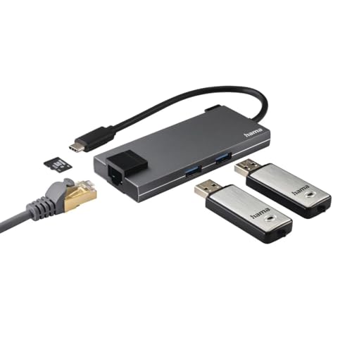 Hub USB-C multiport Hama robuste garanti 10 ans finition gris
