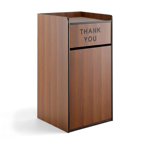 Mueble para basura de madera nogal 35 galones con puerta abatible