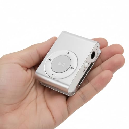 Image of Drumstone (𝐒𝐩𝐞𝐜𝐢𝐚𝐥 𝟏𝟓 𝐘𝐞𝐚𝐫𝐬 𝐖𝐚𝐫𝐫𝐚𝐧𝐭𝐲) Mini MP3 Player Portable Digital Music Media Player with Back Clip, Earphone & USB Cable, Supports Memory Card (Silver) - SA10