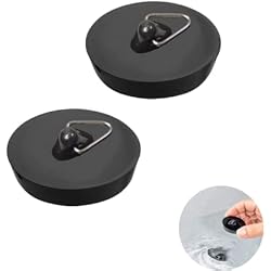 Tapon Fregadero 55Mm Tampões de Drenagem, 2 Pcs Tapones de Drenaje de Goma, con Ganchos Tapón para Fregadero de Cocina, Desagües Estándar Tapones Universales, para Fregadero, Tapón de Fregadero para Bañera, Cocina, Baño