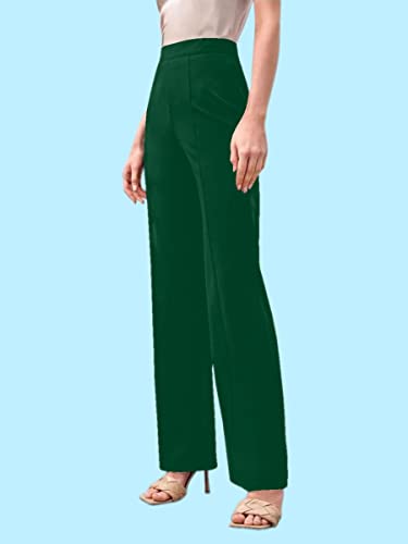 Image of Dream Beauty Fashion Women's High Waist Bell Bottom Trouser, Elastic Flared Bootcut Pants, Stretchy Parallel Leg for Casual Office Work wear (Dhoni 1)