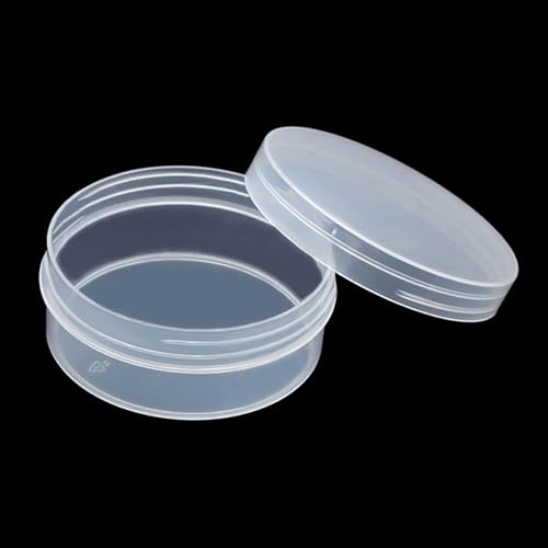 Image of 12 Pcs 4.05 oz Round Plastic Containers 3.31 x 1.38 Inch (DxH), Bead Organizers with Lid for Beads Cards and Other Craft Accessories