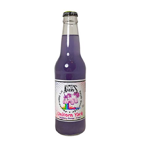 Avery's Totally Gross Soda - Unicorn Yack (Raspberry Orange Cream), 12 Fl Oz - Great White Elephant Gift!