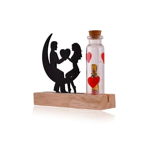 CraftVatika Valentines Gifts Love Couple Showpiece with Wooden Base Propose Gift for Girlfriend and Boyfriend Valentine Decoration Couple Gifts for Valentine's Day 4 31Uo1dungTL