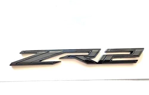 Image of 2Pcs Rear Tailgate ZR2 Emblems Truck Badge Sticker Compatible with 2019+ Colorado 1500 (Glossy Black)