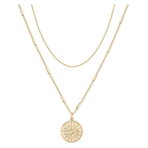 PAVOI 14K Gold Plated Cluster Pendant Necklace Cover