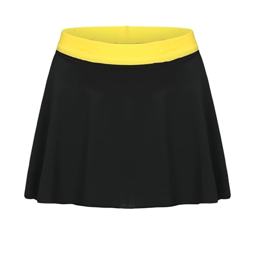 Image of Girls' 2-in-1 Flowy Butterfly Shorts with Pockets - Athletic Dance & Running Shorts Yellow Vaist for Ages 10-11