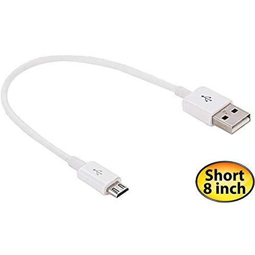 Miniatura 4 de Cable microUSB corto compatible con su Kyocera Urbano L03 con carga de alta velocidad. (1Blanco, 20,cm 8in)