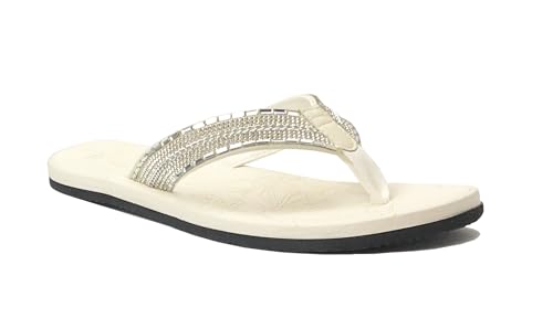 Image of REDVOLUTION New Women's Rhinestone Sandals High | Low Platform T-Strap Jewel Sandals High Wedge Flip Flops