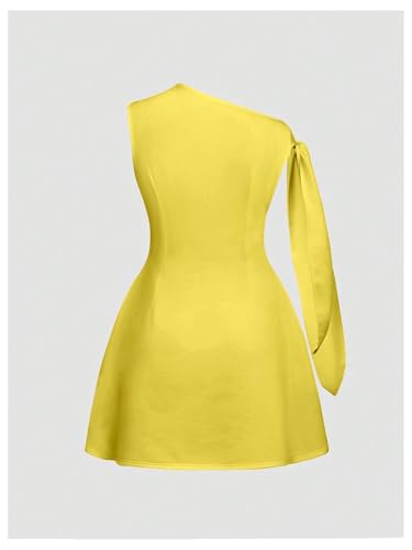 Image of SOLY HUX Women's Mini Dress Off The Shoulder Sleeveless Tie Shoulder A Line Flared Party Dresses