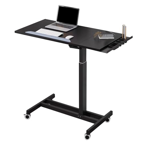 Genérico Mesa de Dibujo con Ruedas, Mesa de Escritorio, Caballete de Dibujo, Mesa de Arquitecto, Altura Ajustable, para el hogar, la Oficina, el Hospital (Negro)
