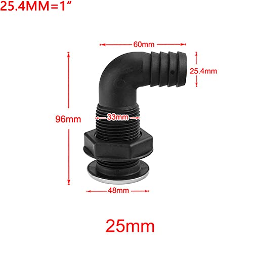 Image of for 20 /25mm Hose Marine Boat Nylon Thru Hull Fitting Connector 0 /90 Degree Straight /Bent Boat Drain Bilge Pump Plumbing Fittings Connector