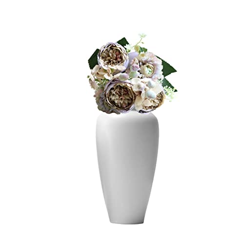 Joberio Flores de peonía artificiales, 5 cabezas de flores falsas, flores artificiales, seda rosa, peonías, masa para ramo de boda, decoración de fiesta nupcial