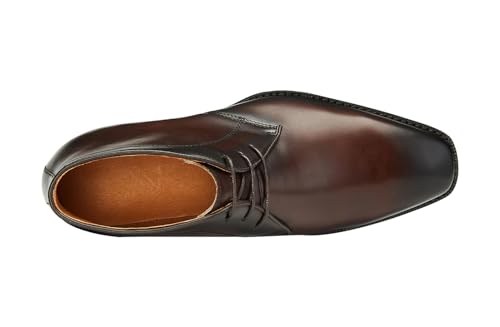 Image of Santimon Men's Chukka Boots Leather Lace Up Classic Ankle Boots Business Casual Desert Boot