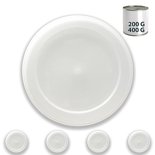 Xilmark 4x Dosendeckel 400g - Deckel für Dosen, Dosenverschluss, Konserven - Aufbewahrung für Katzenfutter, Pets Deli Hundefutter (4 Stück)