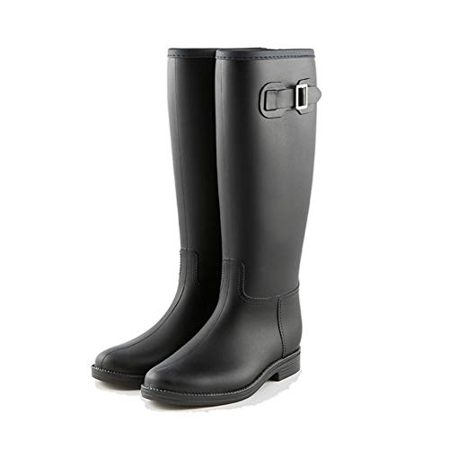AONEGOLD Wellington Boots Ladies Waterproof Knee High Rain Boots for Women Wellies Boots Outdoor Rubber Garden Shoes(Black,Size 4)