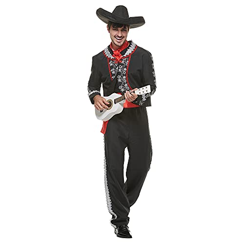 EraSpooky Costume Mariachi pour hommes Costumes du Jour des Morts pour hommes Dia de los Muertos XL