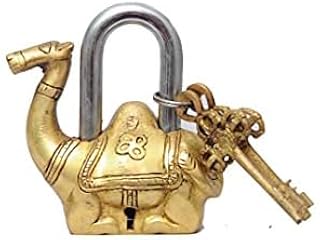 Functional Door Lock Golden Camel Design Functional Brass Lock with 2 Keys