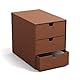BIGSO INGRID Schubladenbox für Dokumente und Bürobedarf – Schreibtisch Organizer mit 3 Schubladen – Ablagesystem aus 100% recycelter Faserplatte und Papier in Leinenoptik – sienna