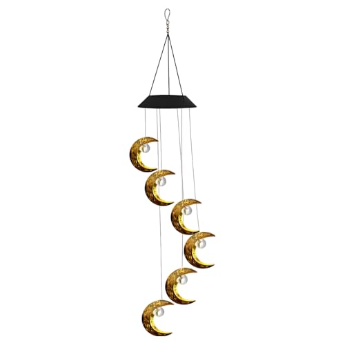Vestamore Moon Wind Chime With Solar Power And Led, 29.5