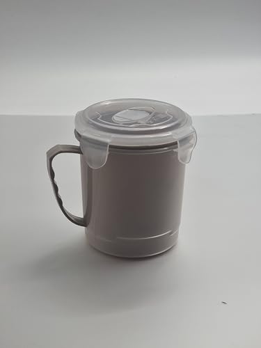schone Taza de sopa apta para microondas, capacidad de 600 ml, tapa de cierre a presión con ventilación de aire, asa para un fácil agarre, apta para congelador y lavavajillas, varios colores naturales