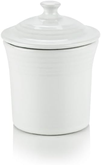 Fiesta® Mini Canister, 13oz – Durable Ceramic, Lead-Safe, Dishwasher/Microwave/Oven Safe – Made in USA Dinnerware - White
