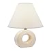 ORE International 624 12-Inch Ceramic Table Lamp, Ivory with Coolie Lamp Shade