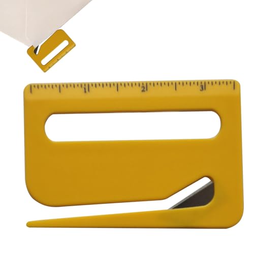 Taglierina per apripacchetti, strumento per apriscatole, tagliacarte per cassetta delle lettere, con estremità appuntita, lente d'ingrandimento, righello