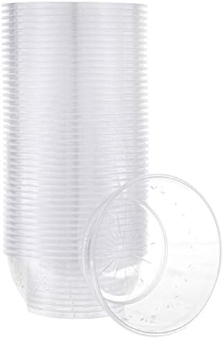 PLASTICPRO 6 oz Hard plastic Desert Bowls - Ice cream Bowls premium Quality Disposable Clear Bowl Pack of 50