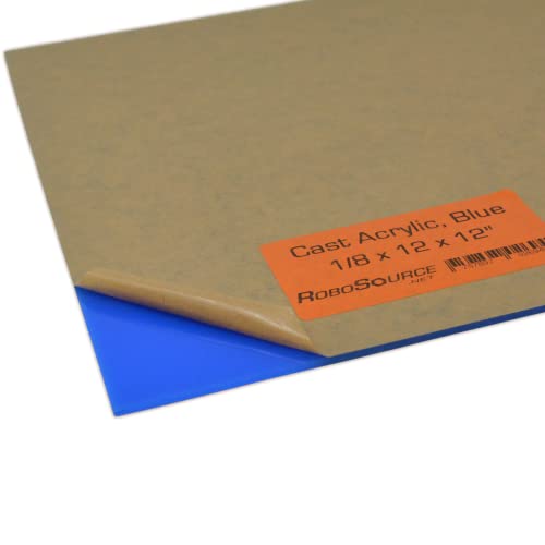Image of Acrylic Plastic Sheet, Cast Acrylic for Laser Cutting /Engraving, Solid Vibrant Color, 12 inch X 12 inch X 0.118 inch (1 /8 inch), Plastic Sheet, Paper Film, Easy to Cut /Etch, DIY /Hobby, for Laser. (12x12, Blue, 1)