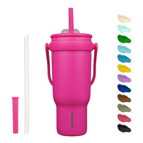 BJPKPK 40 oz Insulated Water Bottle with Handle & Straw, Stainless Steel