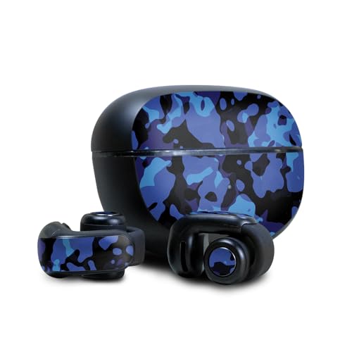 Image of Skin Compatible with Bose Ultra Open Earbuds - Blue Modern Camo - Premium 3M Vinyl Protective Wrap Decal Cover - Easy to Apply | Crafted in The USA by MightySkins