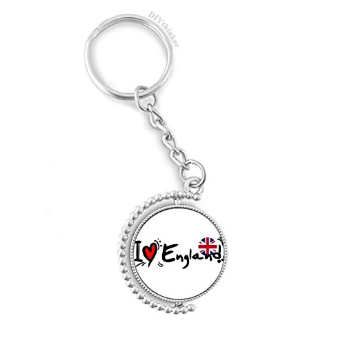 Llavero de Inglaterra con corazón giratorio y anillo Pilgrim para llaves