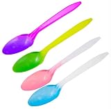 Color Changing Reusable Spoons, Pack of 25, Assorted Colors, reacts to cold food temperatures and ch
