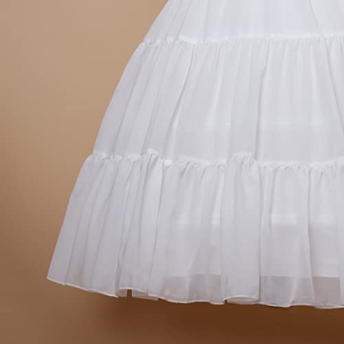 YULUOSHA Women Crinoline Petticoat Hoop Skirt Knee Length Ball Gown Chiffon Underskirt Half Slips for Wedding Victorian Dress 6