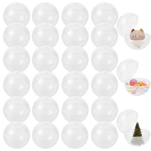 Jiaoshou Pan 100 Pièces Boules en Plastique à Remplir, Boule Plastique Cadeau 2,8 cm, Mini Boules pour Gumball Machines, Décorations de Noël, Jouets, DIY...