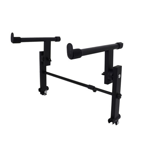 LyySangshuo 2 Tier Keyboard stand extension Electric Digital Piano Stand keyboard stand tier Adjustable piano stand for Stacking Keyboards, Electric Pianos, Synths, and Organs , Adjustable, Nonslip Arms and Feet Metal Black