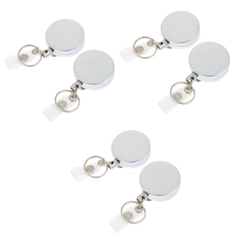 Porte-clés en métal et enrouleur de badge clip ceinture TEHAUX (Lot de 6)