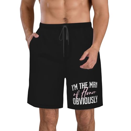 I'm The Man of Honor Obviously Men's Swim Trunks Quick Dry Beach Board Shorts Swimwear Bathing Suits,