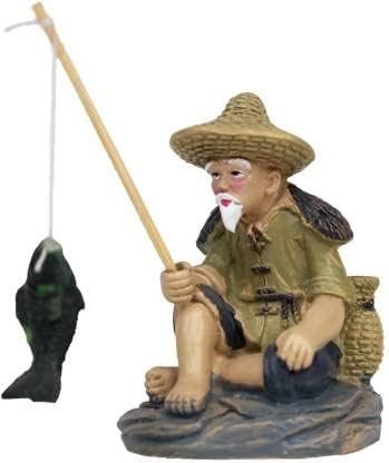 Wonderland (Single Pc) Resin Fisherman For Fantasy Miniature Garden Decoration,Multicolor,40 X 50 Mm
