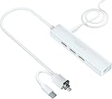 Host USB OTG Hub with Ethernet Adapter - Compatible with Samsung Galaxy Tab A SM-T550, Tab S2, Tab Pro, Tab 4 & Galaxy S21/S22 Series (Micro-USB, USB-C, USB 2.0 3-in-1 Connector)