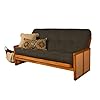 Kodiak furniture westport full size wood futon set in honey wcharcoal mattress  urban country home decor
