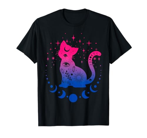 Bisexuelle Astrologie Katze Colours of Bi Pride Flagge T-Shirt
