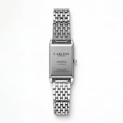 Image of Carlton London Women Amara Analog Watch, Rectangle Dial, Stainless Steel Strap, Quartz Movement, 30M Water Resistant, Casual Wear