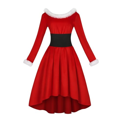 Costume de Mme Père Noël pour femme avec robe vintage à col rond