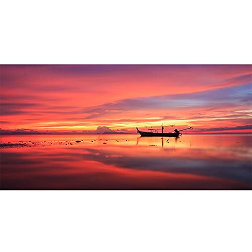 Kit diamant painting ciel rouge 80x180 cm, le cadeau d'images de mosaique ideal pour adulte